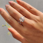 Emerald Cut Bezel Ring in Classic Solitaire Setting