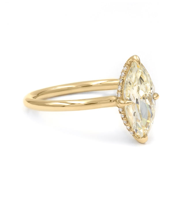 1.27 CT Marquise Cut Diamond Moissanite Hidden Halo Engagement Ring