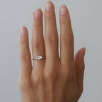 1.18 CT East West Marquise Diamond Moissanite Hidden Halo Engagement Ring