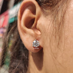 Round Cut Moissanite Stud Earrings