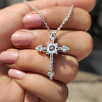 Criss Cross Pendant In Round Cut Moissanite