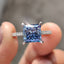 Royal Dark Blue Princess Cut Engagement Ring