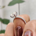 Cushion Cut Hidden Halo Engagement Ring