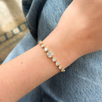 Engravable Club Bezel Bracelet with Asscher Cut Diamond