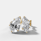 Entwined Toi et Moi Engagement Ring with Pear and Marquise Cut Diamonds