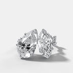 Entwined Toi et Moi Engagement Ring with Pear and Marquise Cut Diamonds