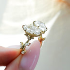 Entwined Toi et Moi Engagement Ring with Pear and Marquise Cut Diamonds