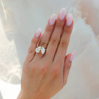 Entwined Toi et Moi Engagement Ring with Pear and Marquise Cut Diamonds