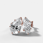 Entwined Toi et Moi Engagement Ring with Pear and Marquise Cut Diamonds