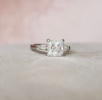 3.0 CT Princess Cut Moissanite Three Stones Engagement Ring
