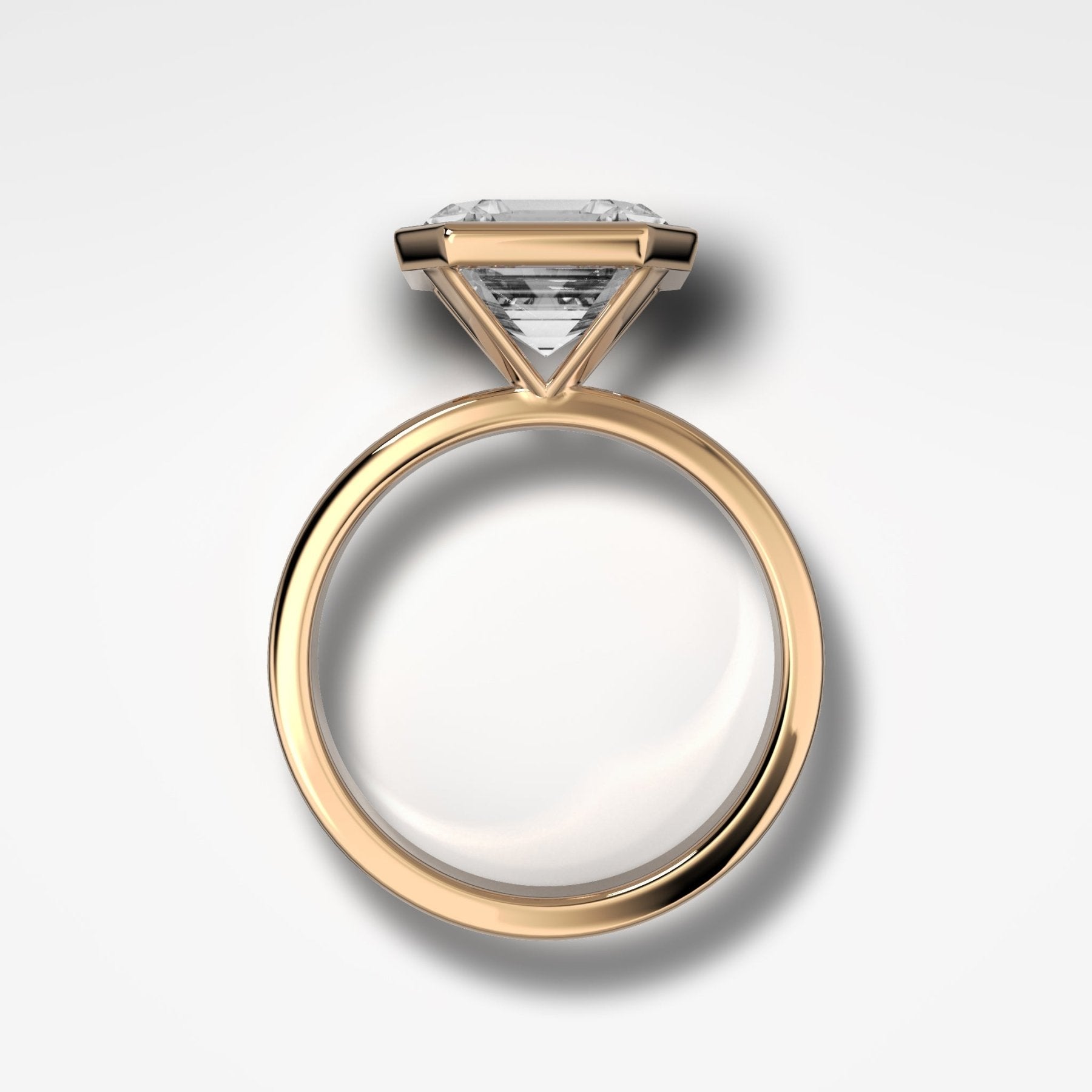 Finest Bezel Set Engagement Ring With Asscher Cut Diamond