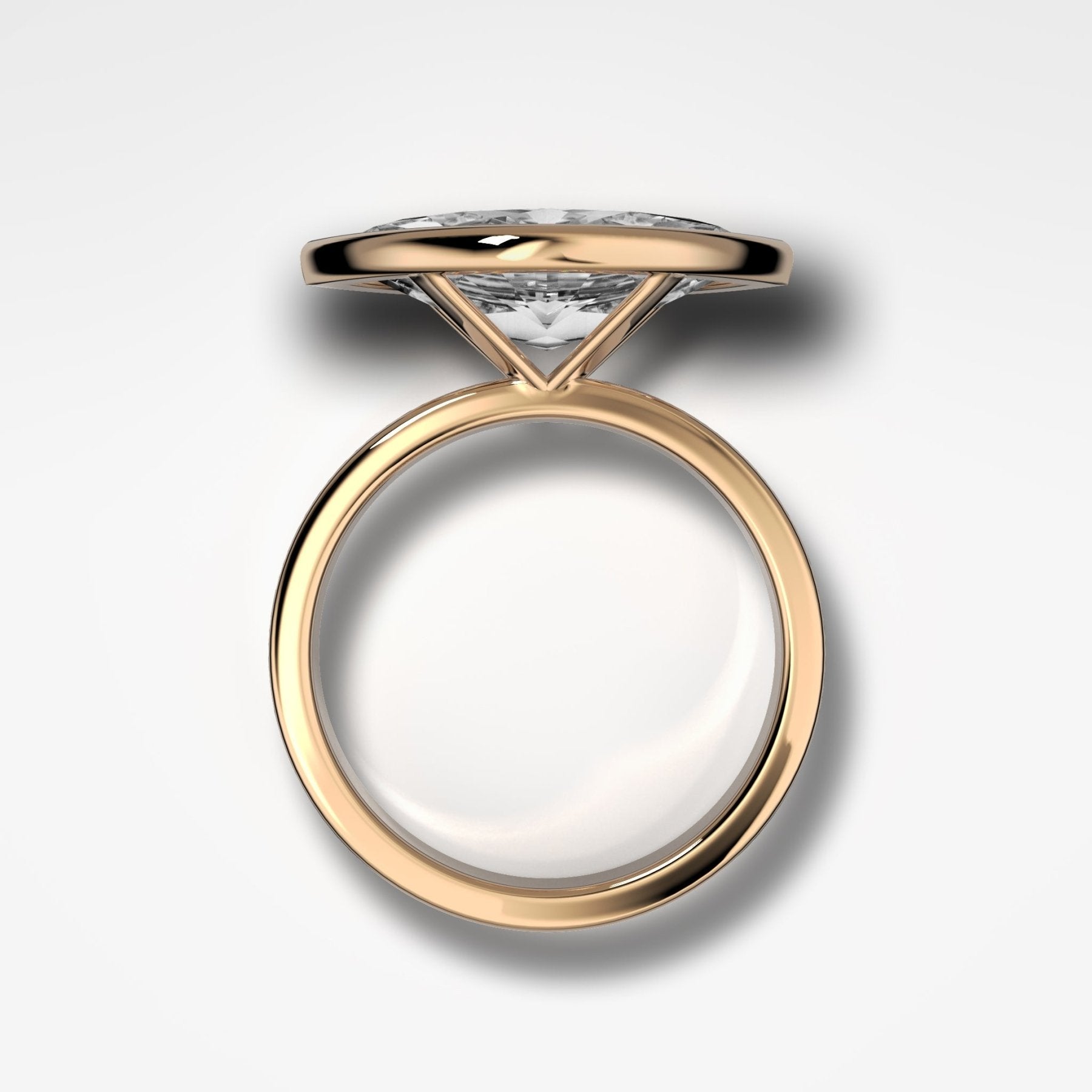 Finest Bezel Set Engagement Ring With East West Marquise Cut Diamond