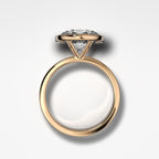 Finest Bezel Set Engagement Ring With East West Oval Cut Diamond
