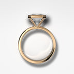 Finest Bezel Set Engagement Ring With Emerald Cut Diamond