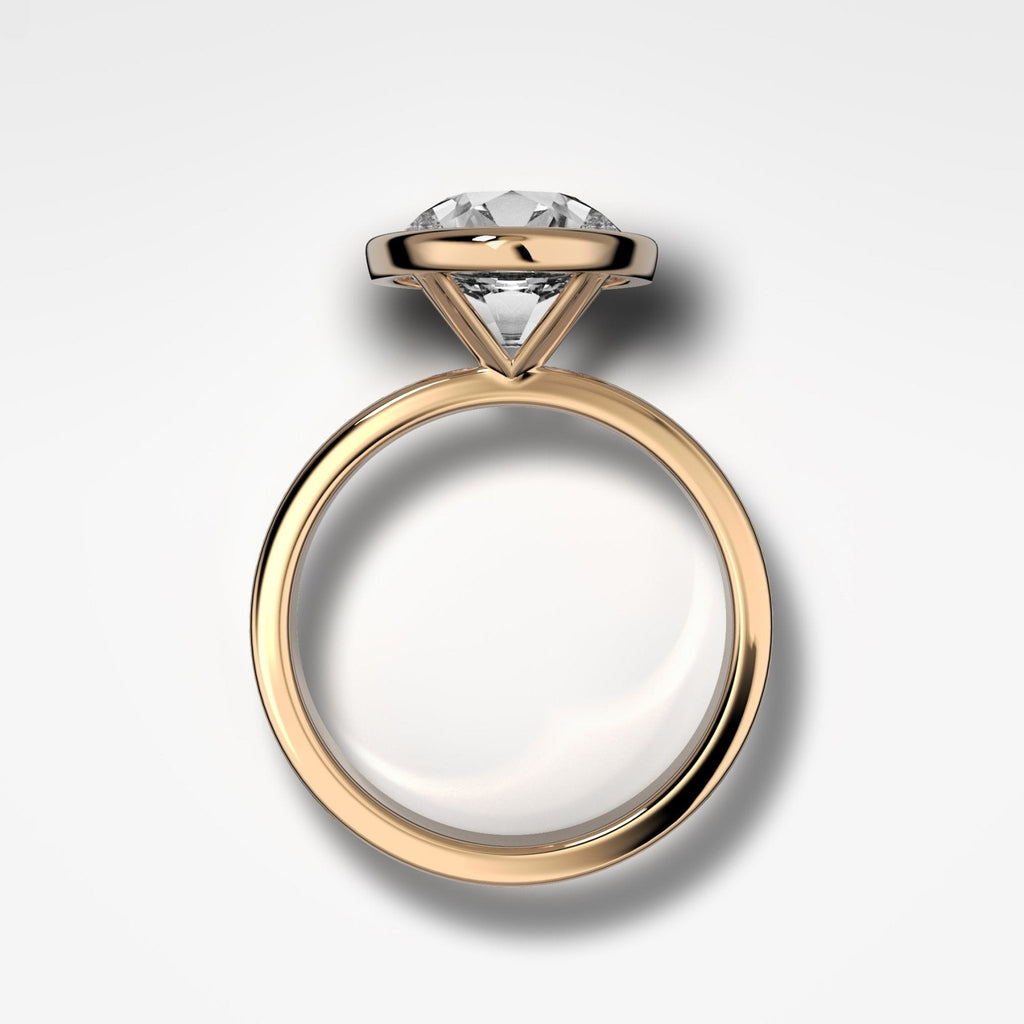Finest Bezel Set Engagement Ring With Old Euro Cut Diamond