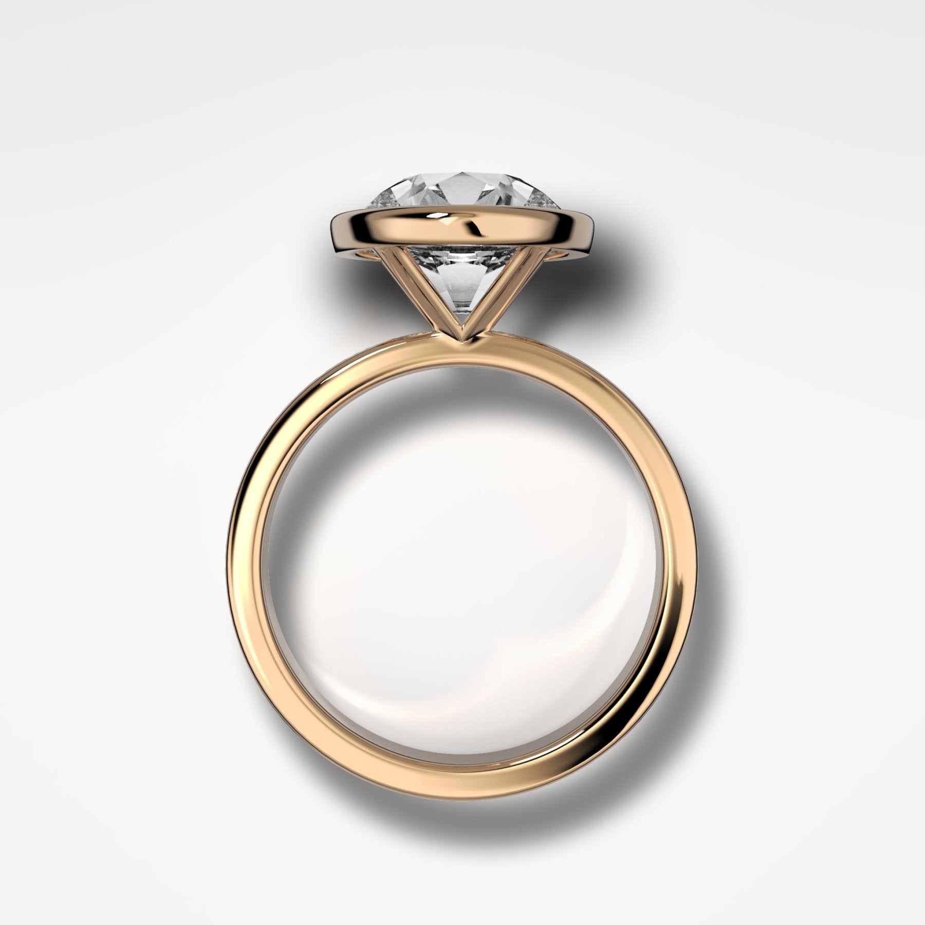 Finest Bezel Set Engagement Ring With Old Euro Cut Diamond