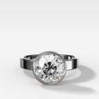 Finest Bezel Set Engagement Ring With Old Euro Cut Diamond