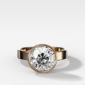 Finest Bezel Set Engagement Ring With Old Euro Cut Diamond