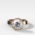 Finest Bezel Set Engagement Ring With Old Euro Cut Diamond