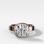 Finest Bezel Set Engagement Ring With Old Mine Cut Diamond