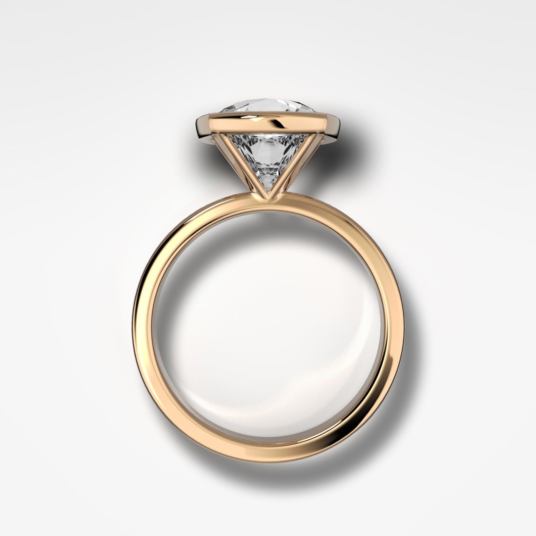 Finest Bezel Set Engagement Ring With Old Mine Cut Diamond