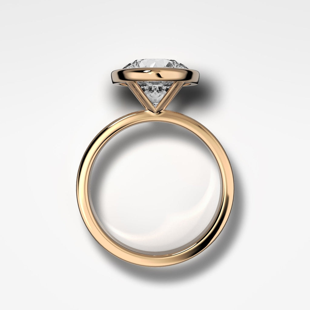 Finest Bezel Set Engagement Ring With Round Cut Diamond