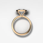 Finest Bezel Set Engagement Ring With Square Radiant Cut Diamond