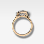 Finest Bezel Set Engagement Ring With Tilted Pear
