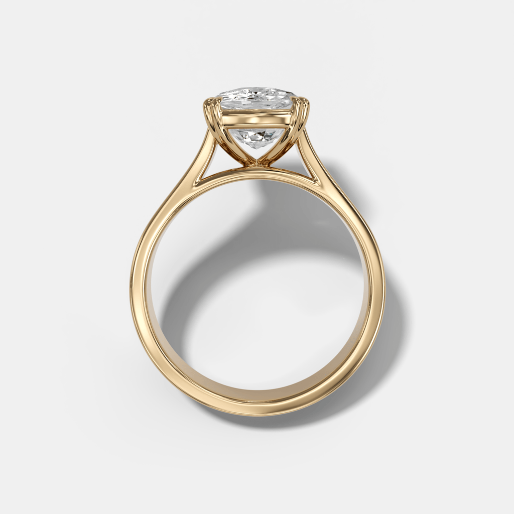 Finest Cathedral Engagement Ring with Cushion Cut Diamond