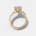 Finest Cathedral Engagement Ring with Cushion Cut Diamond