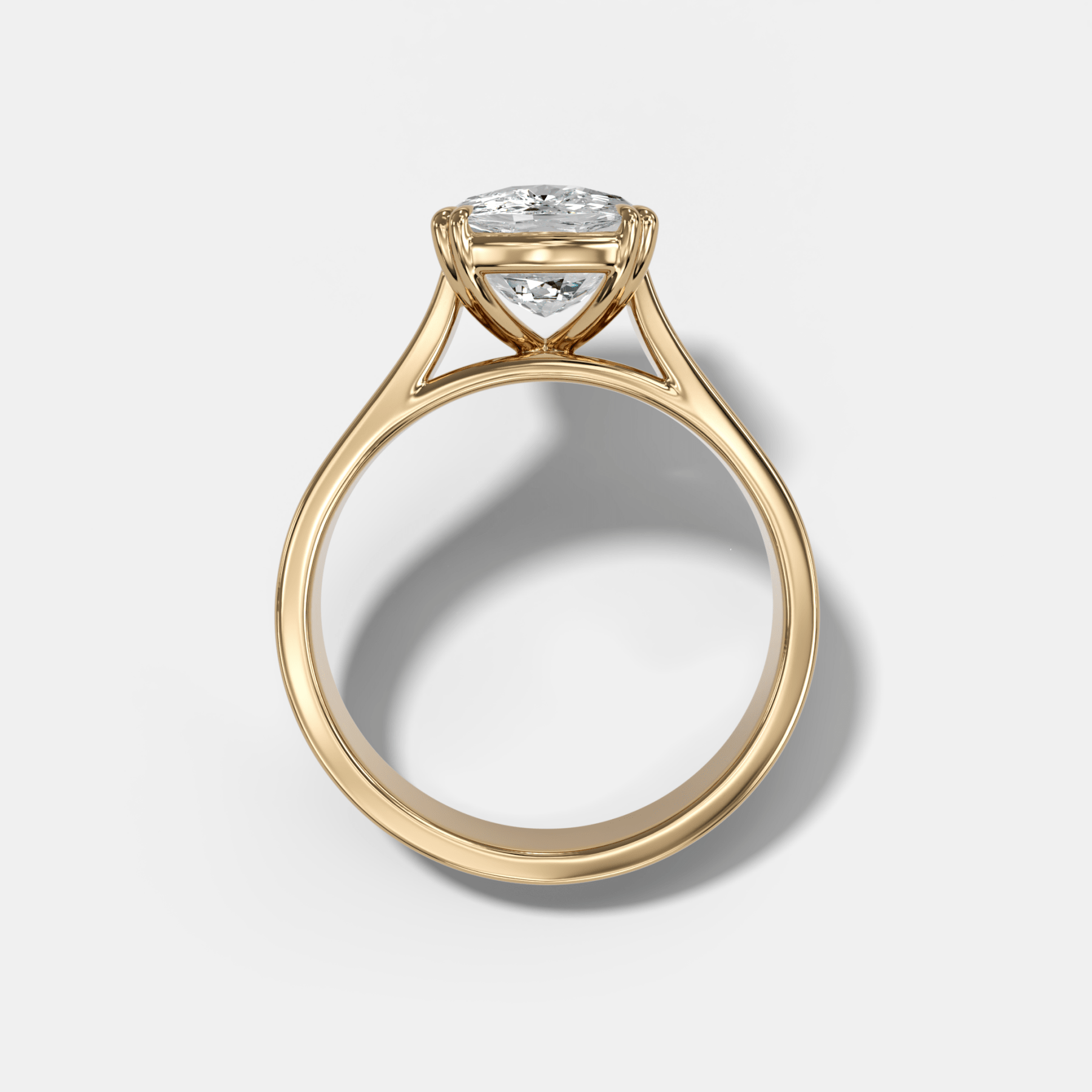 Finest Cathedral Engagement Ring with Cushion Cut Diamond