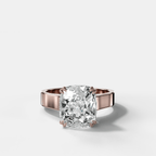 Finest Cathedral Engagement Ring with Cushion Cut Diamond