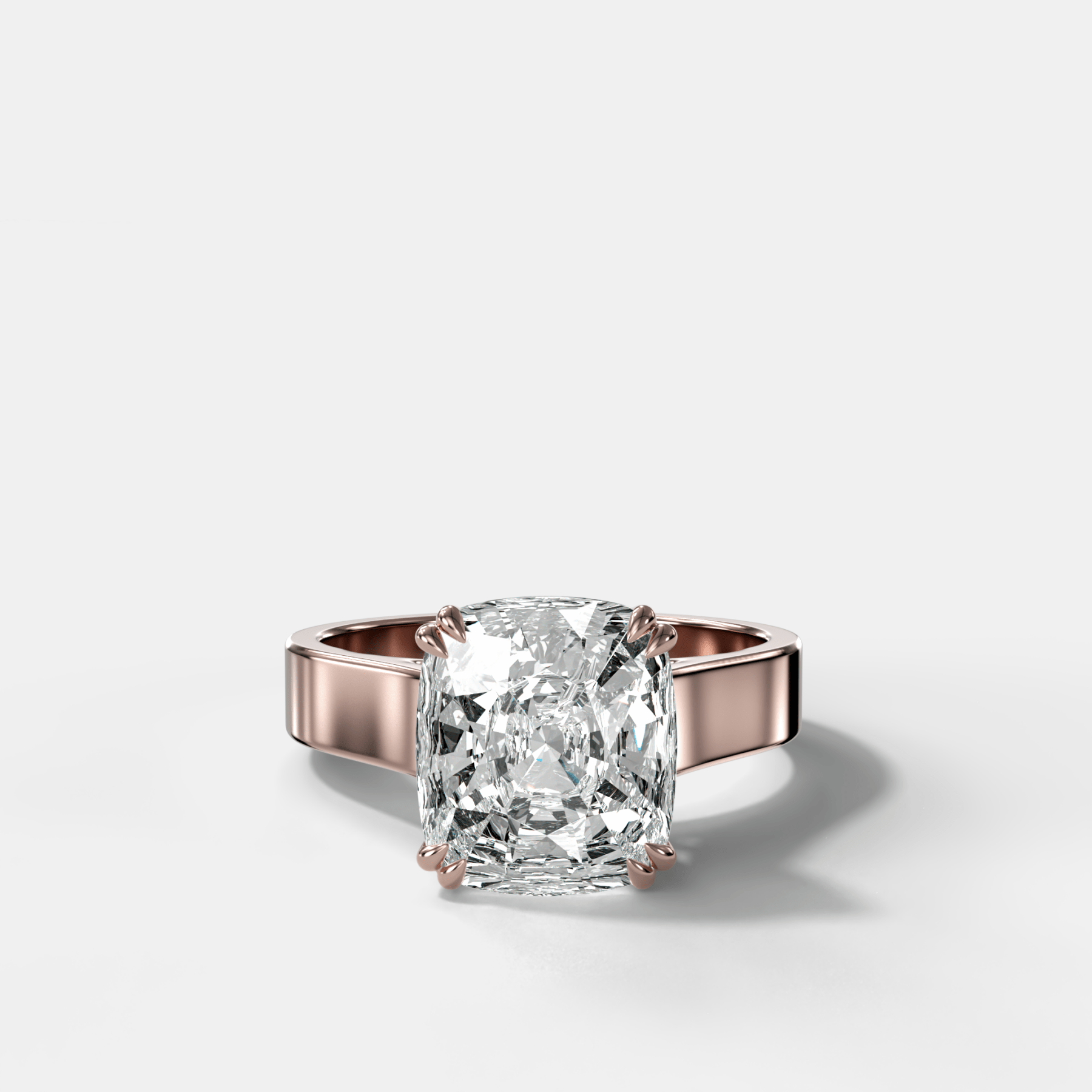 Finest Cathedral Engagement Ring with Cushion Cut Diamond