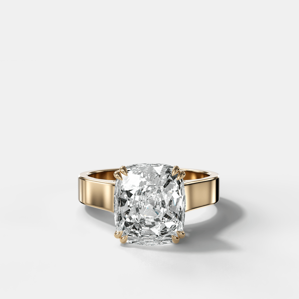 Finest Cathedral Engagement Ring with Cushion Cut Diamond