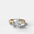Finest Cathedral Engagement Ring with Cushion Cut Diamond