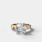 Finest Cathedral Engagement Ring with Cushion Cut Diamond