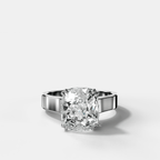 Finest Cathedral Engagement Ring with Cushion Cut Diamond