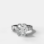 Finest Cathedral Engagement Ring with Elongated Cushion Cut Diamond
