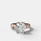 Finest Cathedral Engagement Ring with Elongated Cushion Cut Diamond