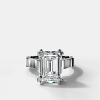 Finest Cathedral Engagement Ring with Emerald Cut Diamond
