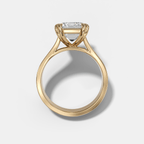 Finest Cathedral Engagement Ring with Emerald Cut Diamond