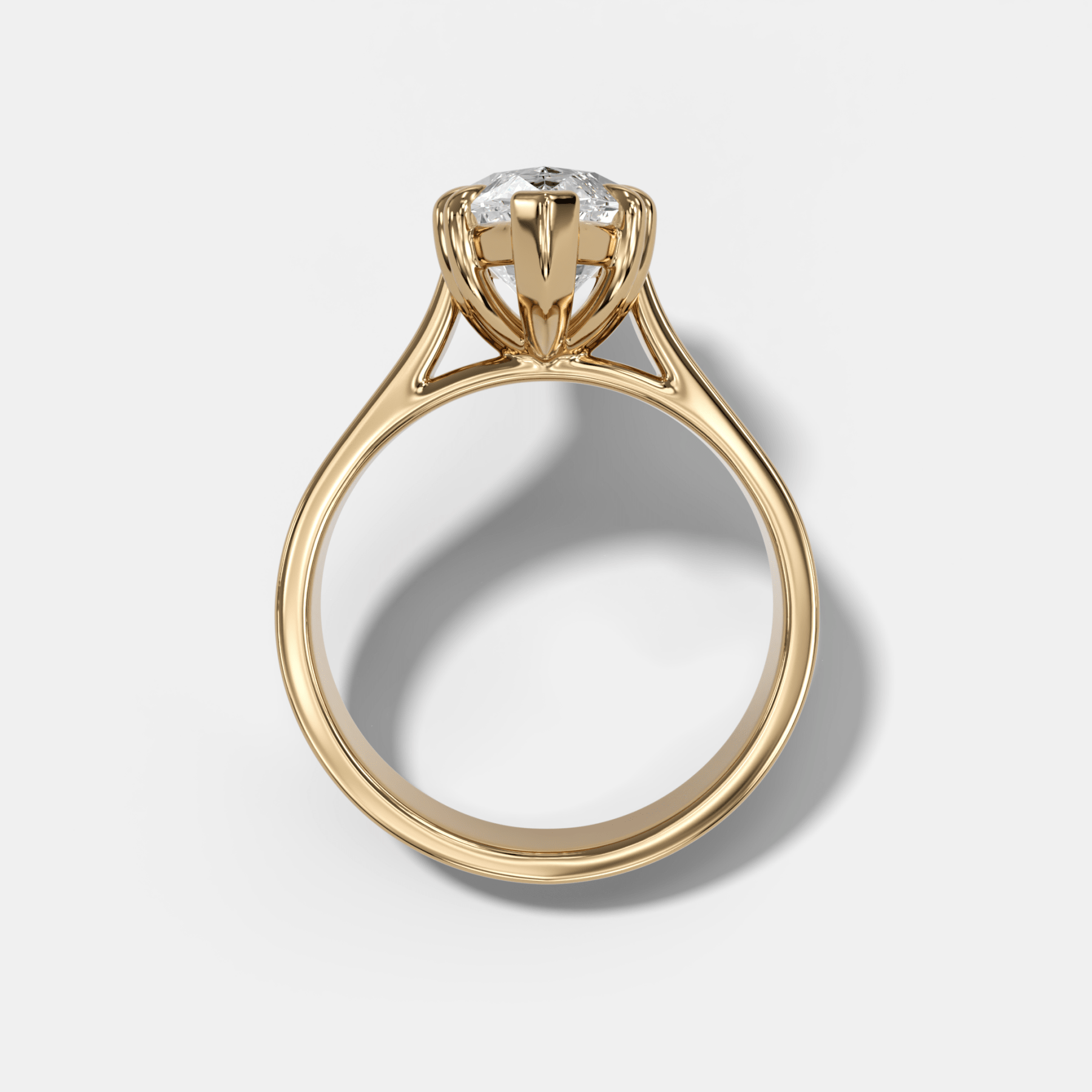 Finest Cathedral Engagement Ring with Marquise Cut Diamond