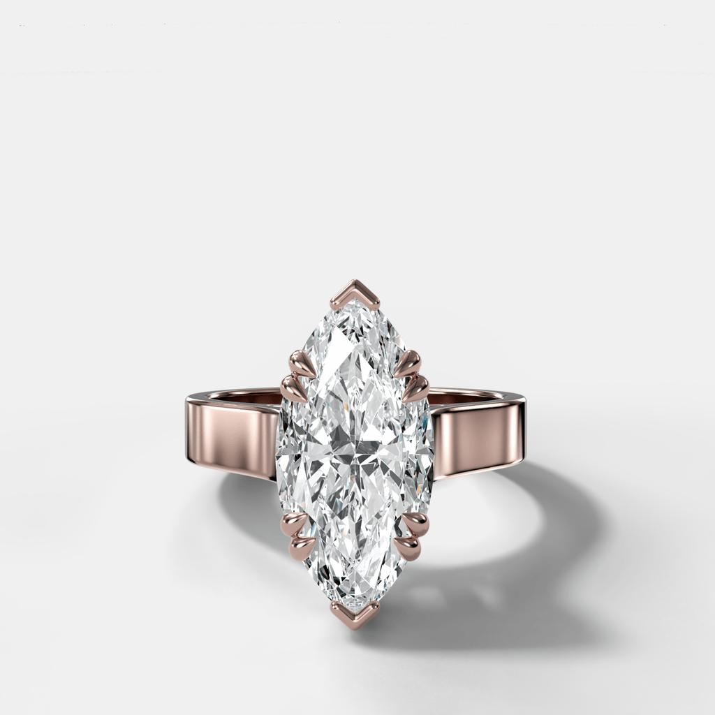 Finest Cathedral Engagement Ring with Marquise Cut Diamond