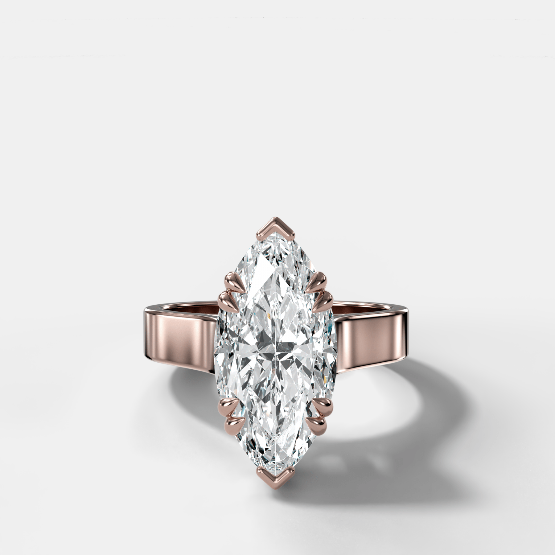 Finest Cathedral Engagement Ring with Marquise Cut Diamond