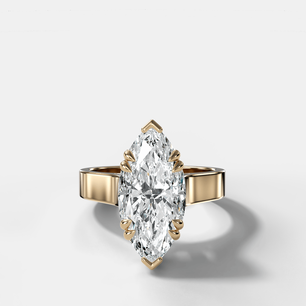 Finest Cathedral Engagement Ring with Marquise Cut Diamond