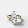 Finest Cathedral Engagement Ring with Marquise Cut Diamond