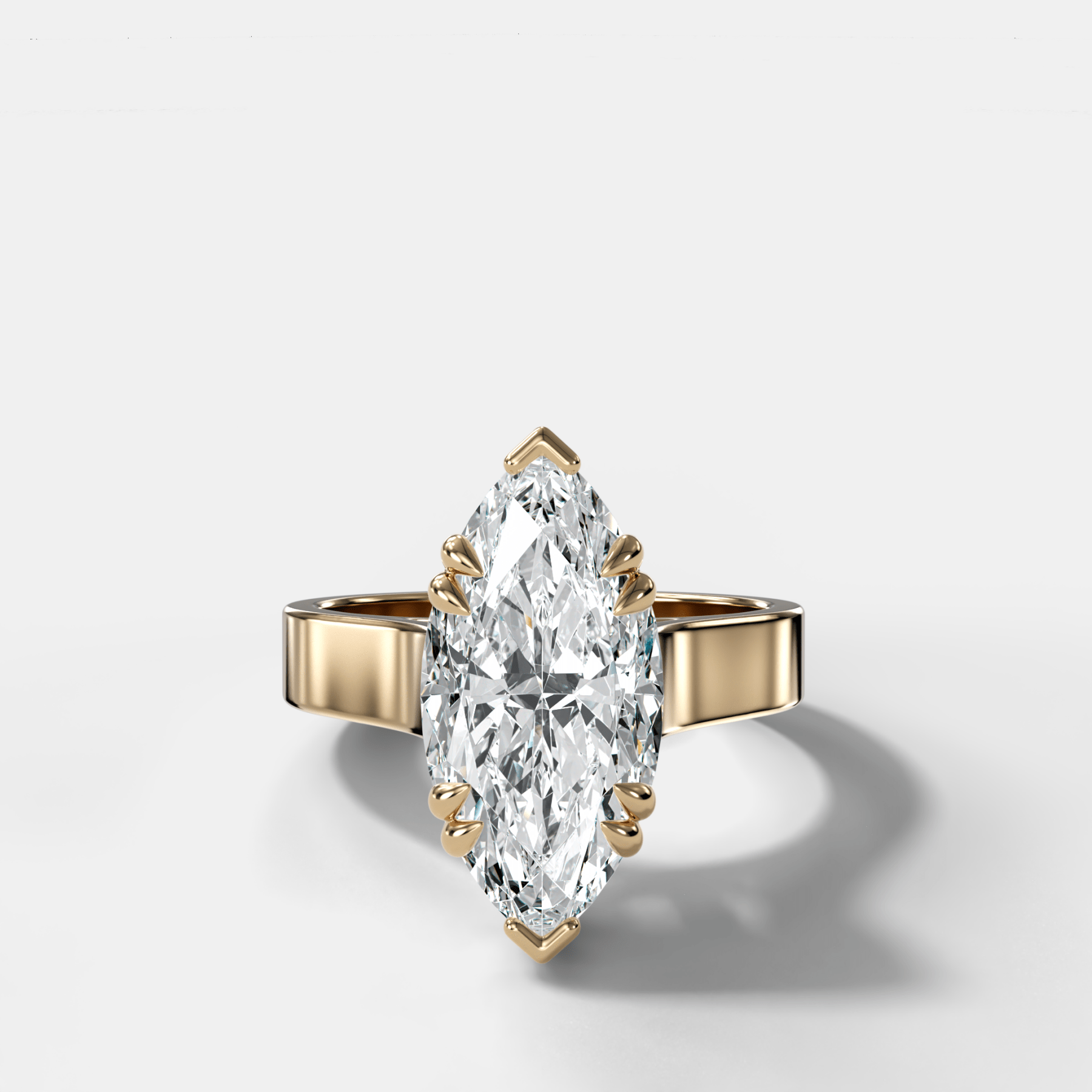 Finest Cathedral Engagement Ring with Marquise Cut Diamond