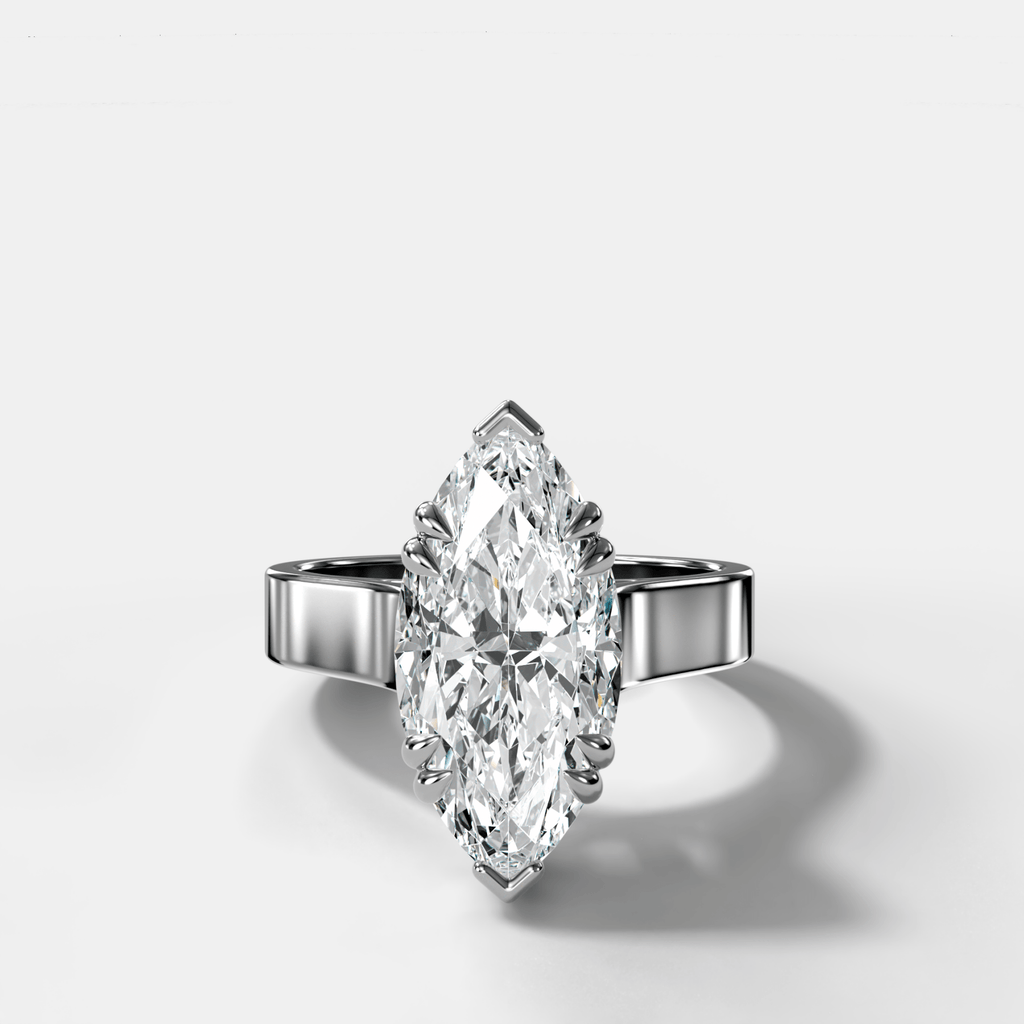 Finest Cathedral Engagement Ring with Marquise Cut Diamond