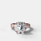 Finest Cathedral Engagement Ring with Old Euro Cut Diamond