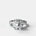 Finest Cathedral Engagement Ring with Old Euro Cut Diamond